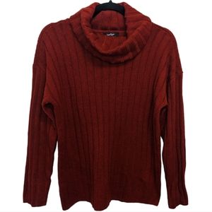 Lord & Taylor Petite Red Cowl Neck Sweater 🔥